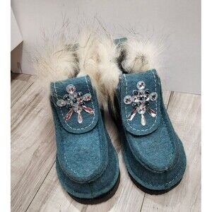 Warm Winter Fur Top Unique Hand Made Boots Woman's Size 8-9